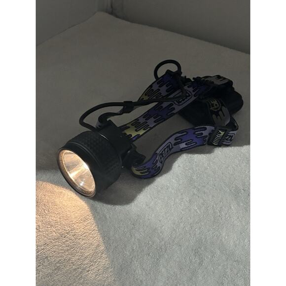 Vtg 90s Petzl Zoom Head Torch Flashlight Halogen Bulb Works Hiking Camping - Picture 8 of 8